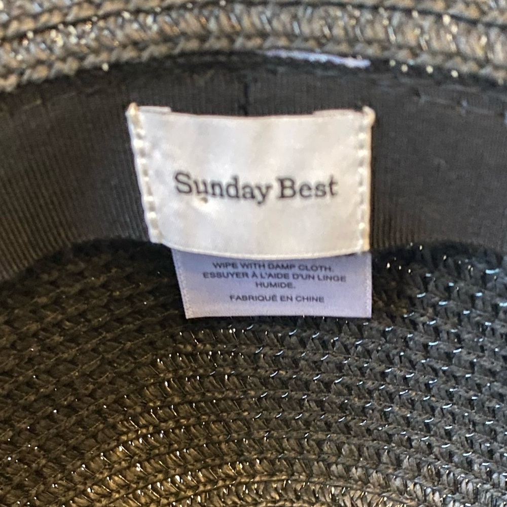 Sunday Best Black Eau Claire Woven Summer Hat Bohemian Resortwear Vacation S/M - Picture 10 of 14